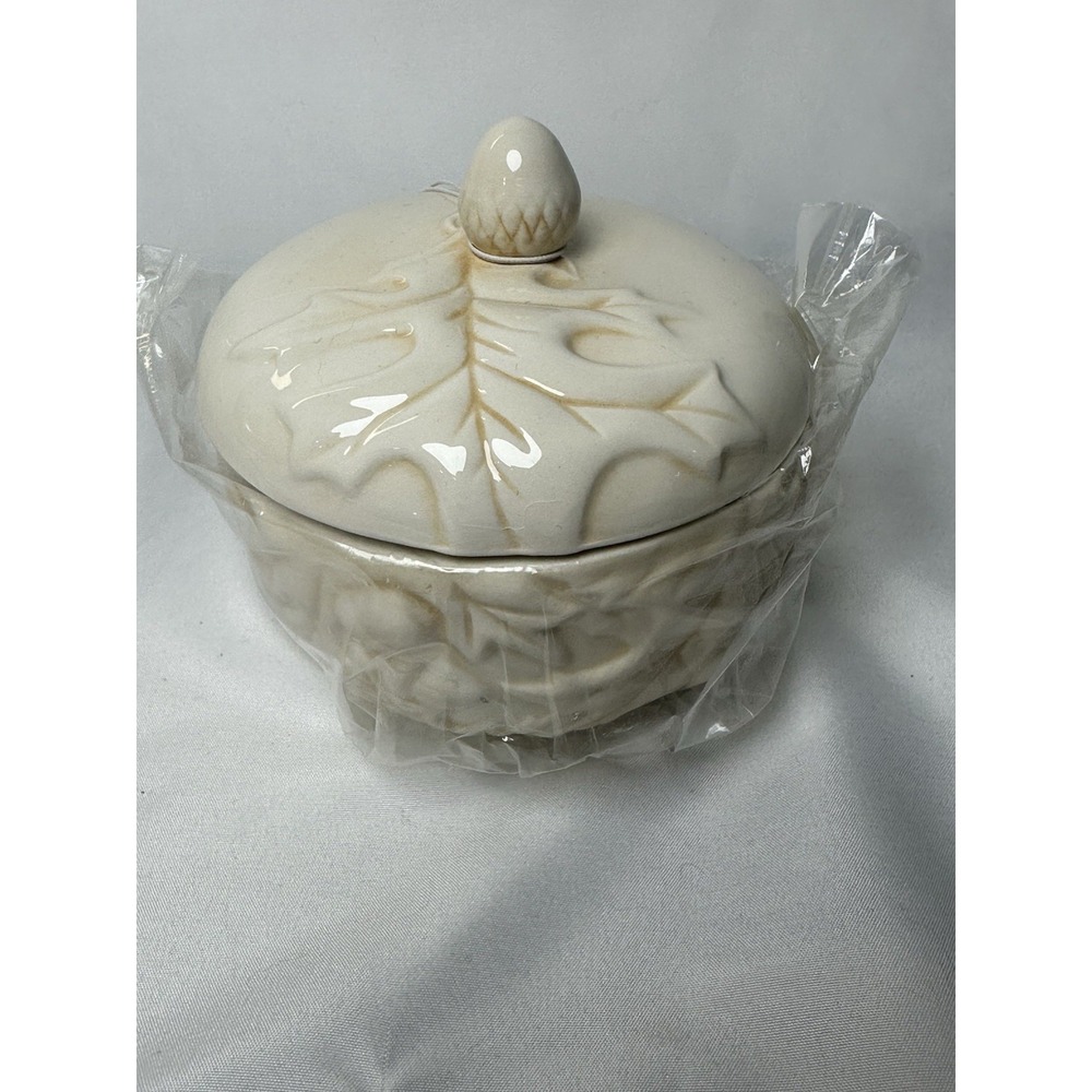 Vintage 1990s Hallmark Acorn Pumpkin Scent Ceramic Candle Lid Fall Decor New